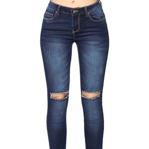 Dk Wash Knee Ripped Premium Skinny Jeans